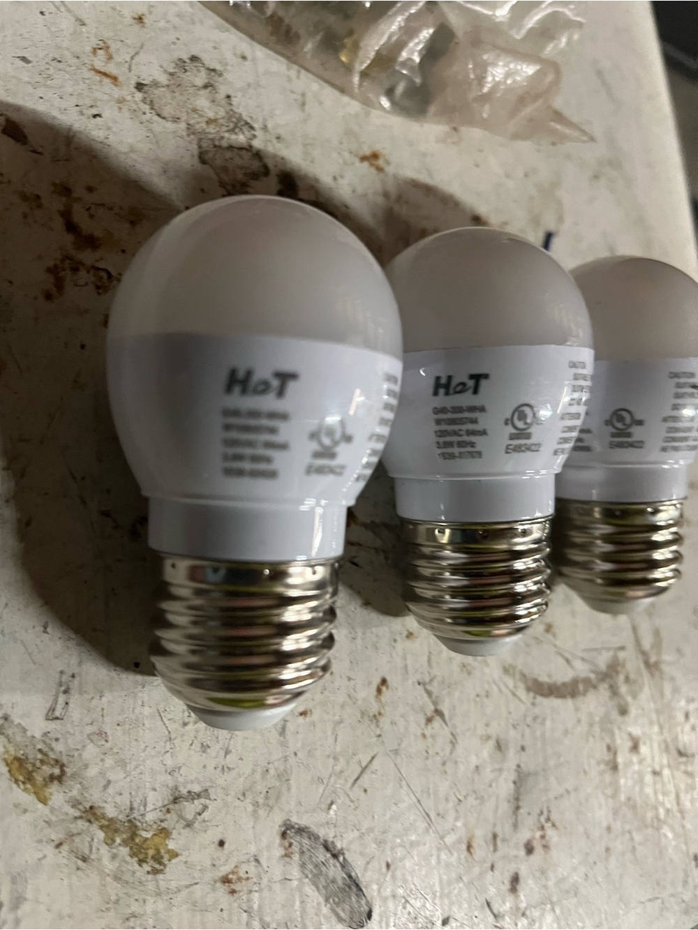 HoT White LED Light Bulb E12 Base - Bright White (Pack of 3)